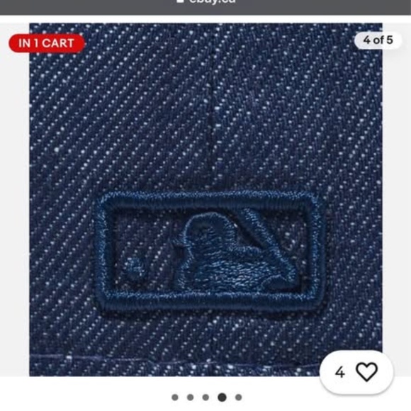 BRAND NEW New Era 59FIFTY Fitted Hat New York Yankees Indigo Denim x Navy MLB - Picture 5 of 5
